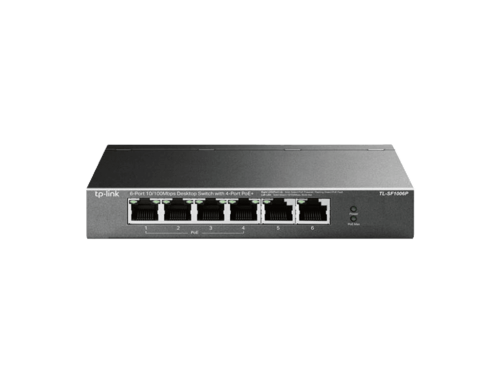 TP-LINK TL-SF1006P 6-Port 10/100Mbps Desktop PoE Switch with 4-Port PoE+
