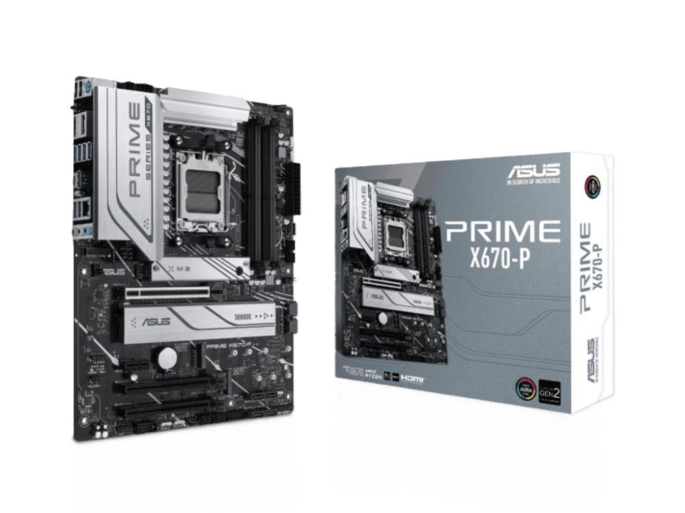 ASUS AMD Ryzen MB PRIME X670-P, 4*DDR5 6400MHz+, HDMI/DP, Dual PCIe 4.0 M.2, PCIe 5.0 x4, AM5