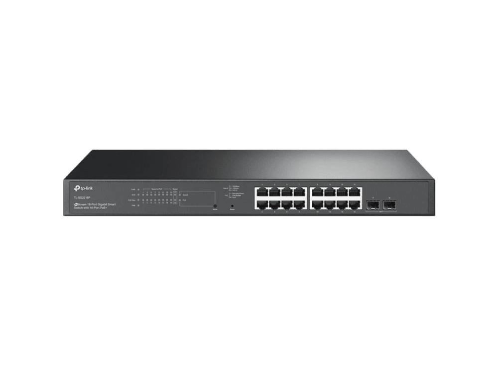 TP-LINK TL-SG2218P JetStream 16-Port PoE+ Gigabit Smart Switch with 2 Gigabit SFP Slots, 150 W