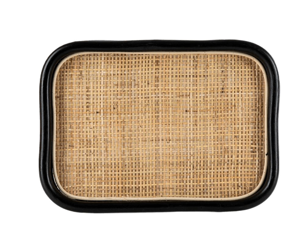 Tray Rattan Black/Nature