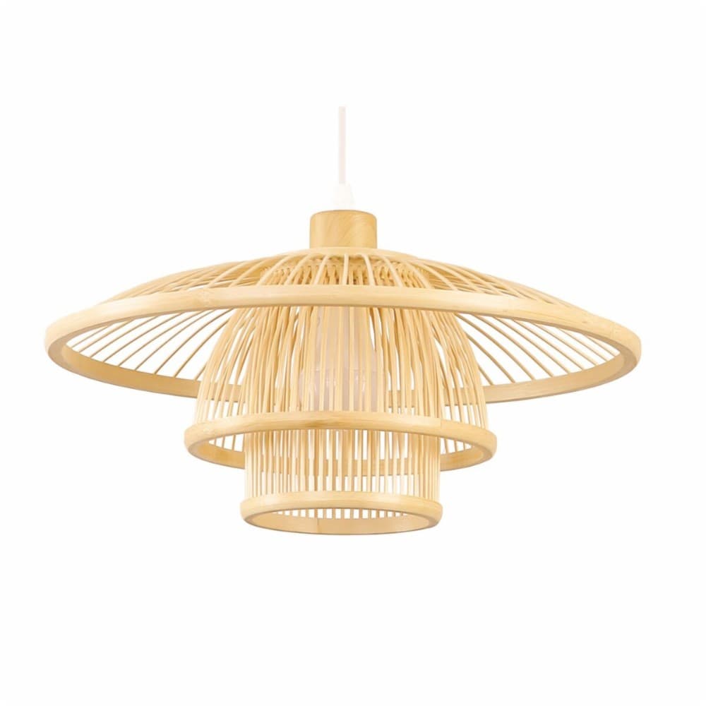 Ceiling Light DKD Home Decor Natural Bamboo 50 W 40 x 40 x 17 cm
