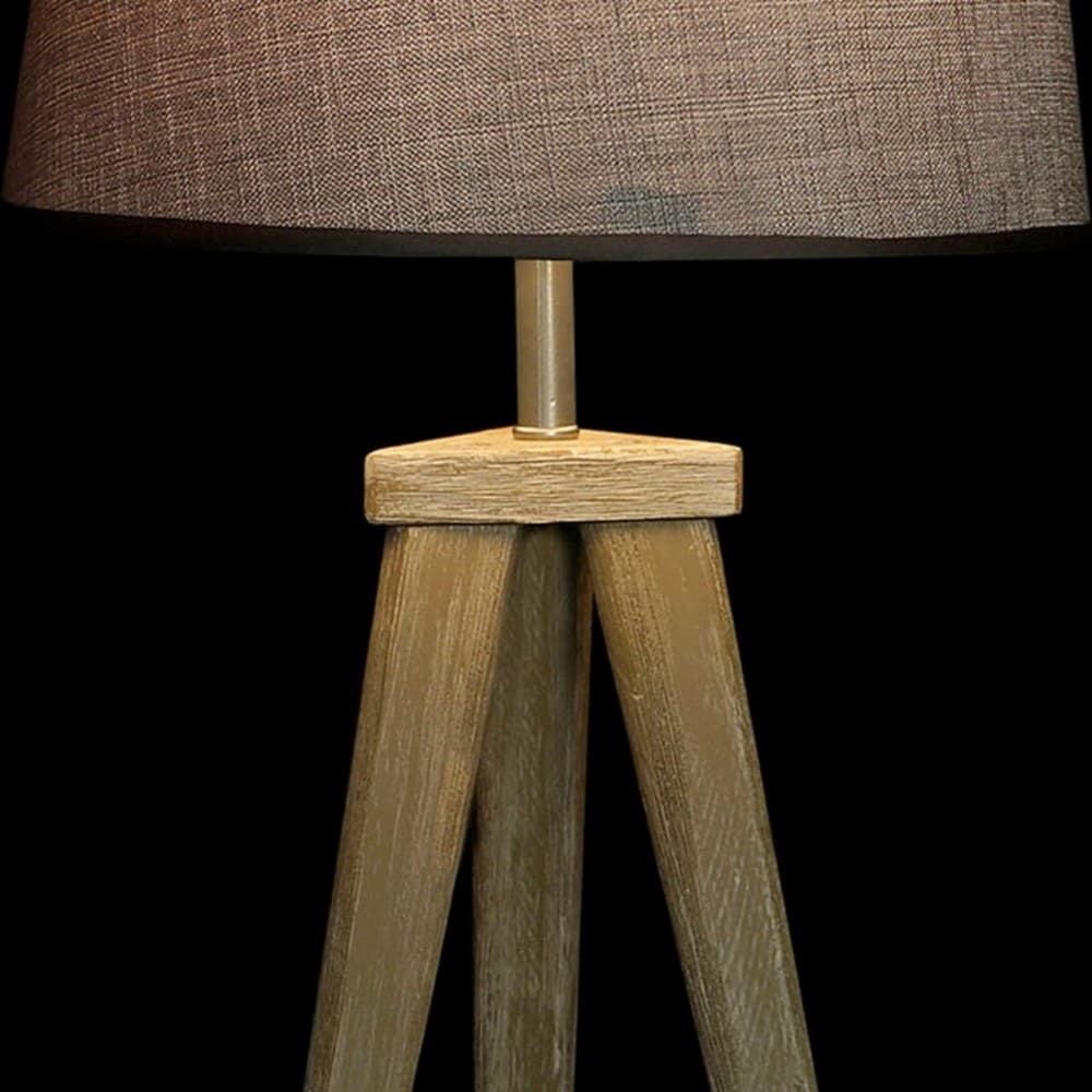 Desk lamp DKD Home Decor Sheet Grey Brown Linen 250 V 60 W Pinewood (30 x 30 x 57.5 cm) (2 pcs)