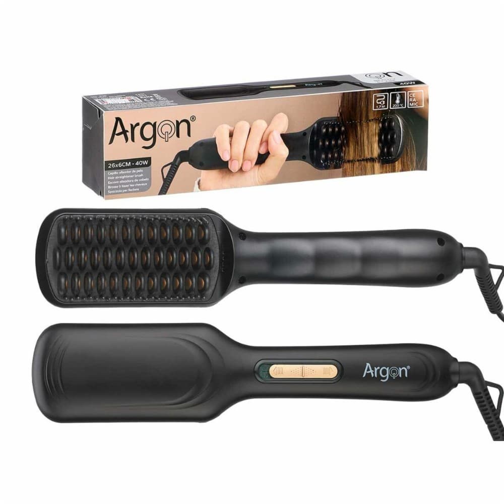 Smoothing Brush Argon Black Golden Metal Ceramic Plastic 40 W