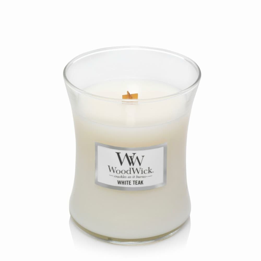 Scented Candle Woodwick White Teak