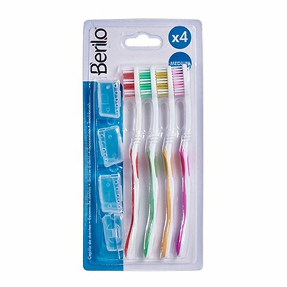 Toothbrush Berilo Yellow Blue Red Green (12 Units)