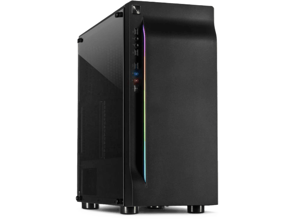 INTER-TECH Case ATX A-3411 Creek, RGB LED strip, 3.5"/3*2.5", USB 3.0/2*USB 2.0, Tempered glass