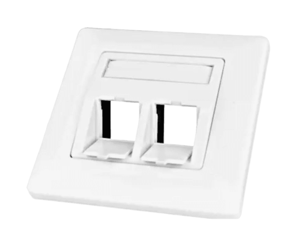 Schrack TOOLLESS LINE-Utičnica za 2 modula, kosa, 80x80mm